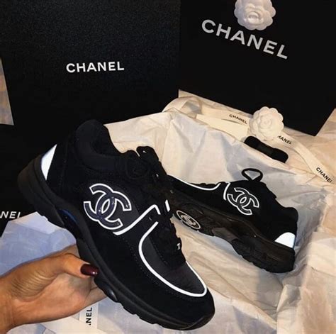 chanel classic sneakers black|chanel sneakers black and grey.